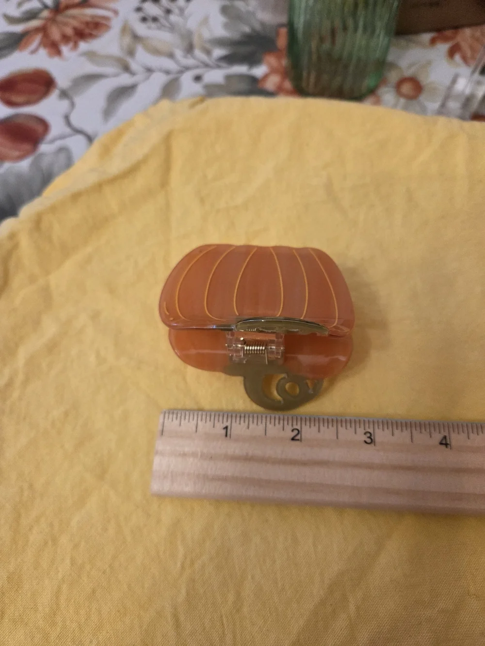 Orange And Green Pumpkin Hair Claw Clip